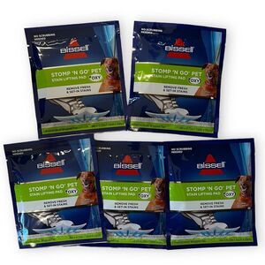 Bissell Stomp‎ 'n Go Pet Stain Lifting Pad+ OXY 5 Pack New Sealed